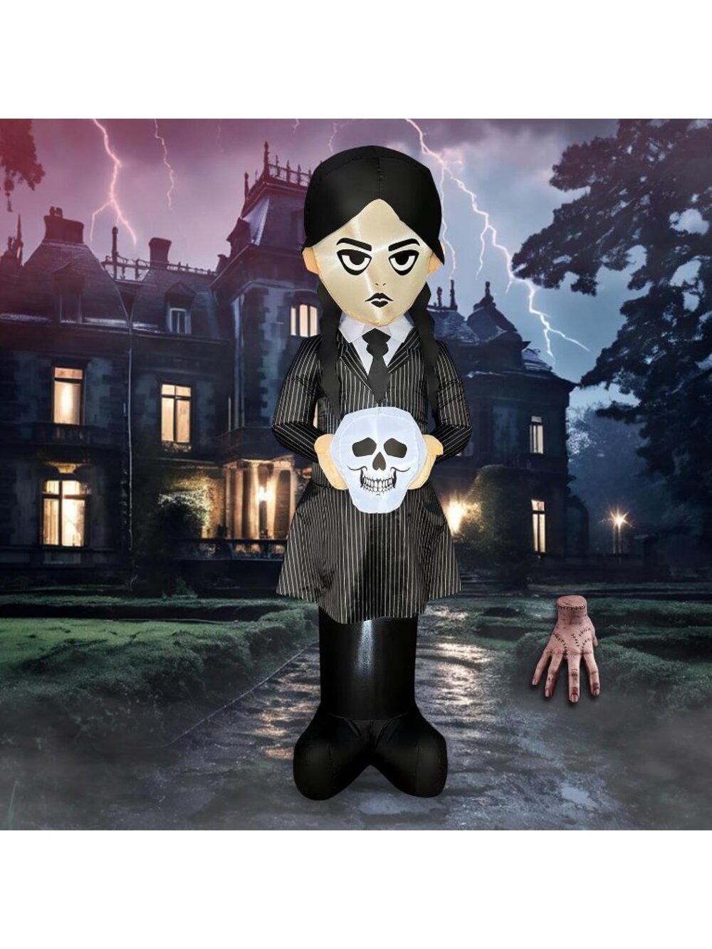 🎃6ft Halloween School Uniform Witches  Built-In LED Lights for Holiday Decor